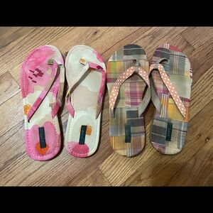 J.Crew flip flops- lot of 2